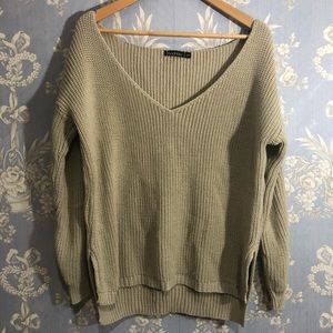 Side Split V Neck Jumper Sweater #2